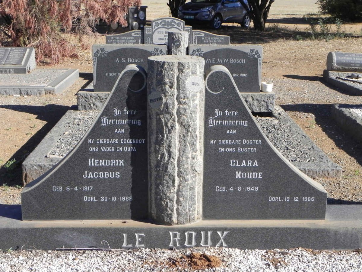 ROUX Hendrik Jacobus, le 1917-1965 :: LE ROUX Clara Moude 1949-1965
