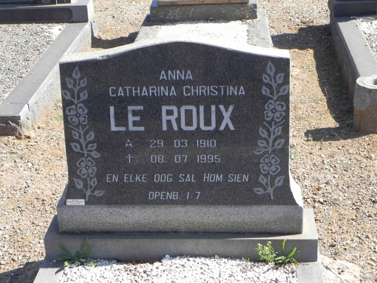 ROUX Anna Catharina Christina, le 1910-1995