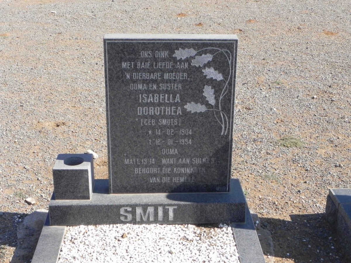 SMIT Isabella Dorothea nee SMUTS 1904-1994