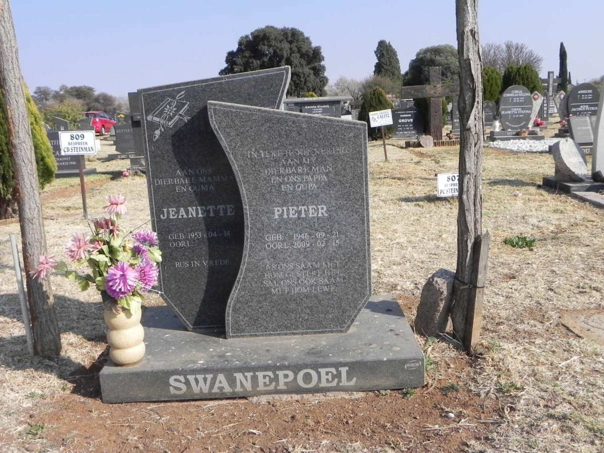 SWANEPOEL Pieter 1946-2009 &amp; Jeanette 1953-
