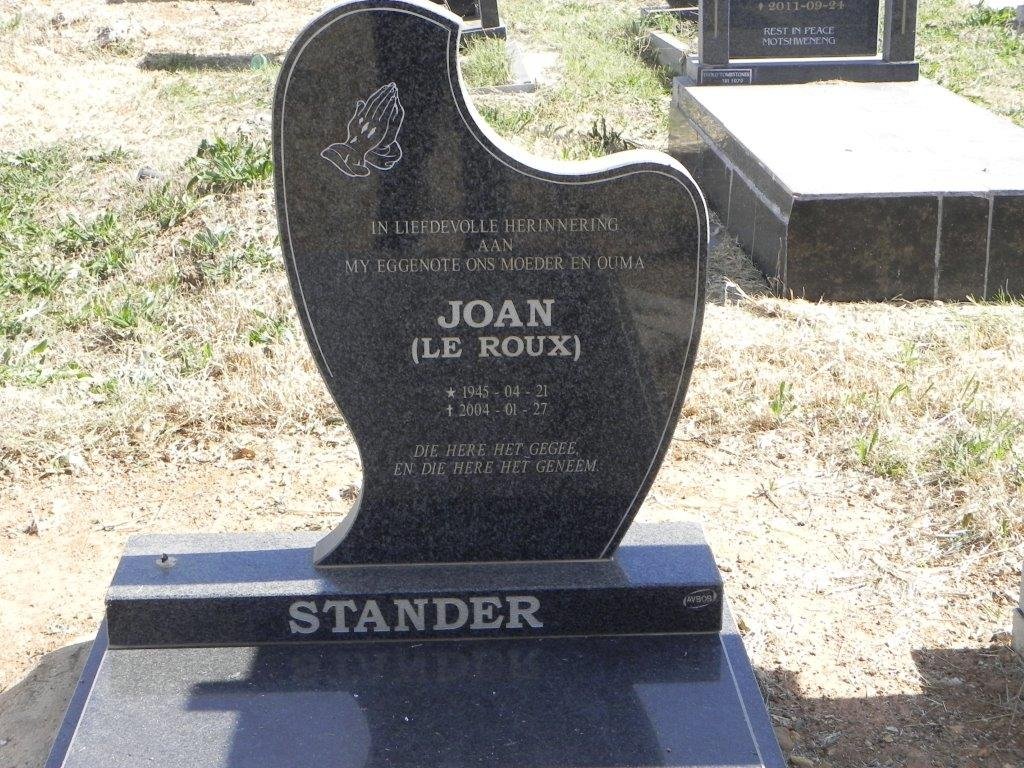 STANDER Joan nee LE ROUX 1945-2004