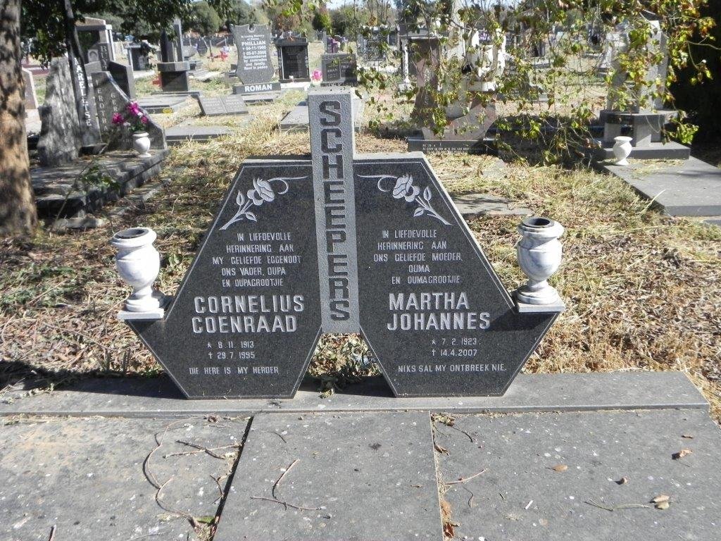 SCHEEPERS Cornelius Coenraad 1913-1995 &amp; Martha Johannes 1923-2007