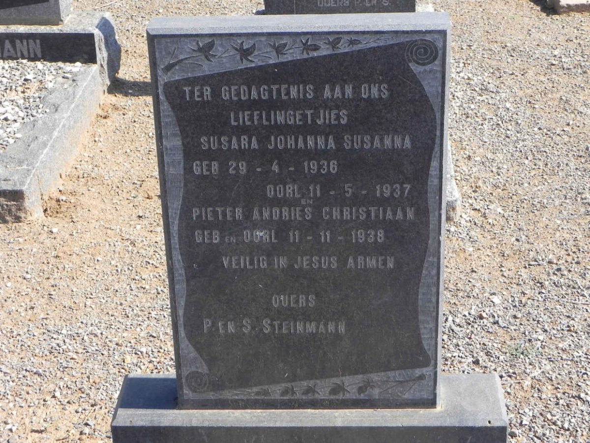STEINMANN Susara Johanna Susanna 1936-1937 :: STEINMANN Pieter Andries Christiaan 1938-1938