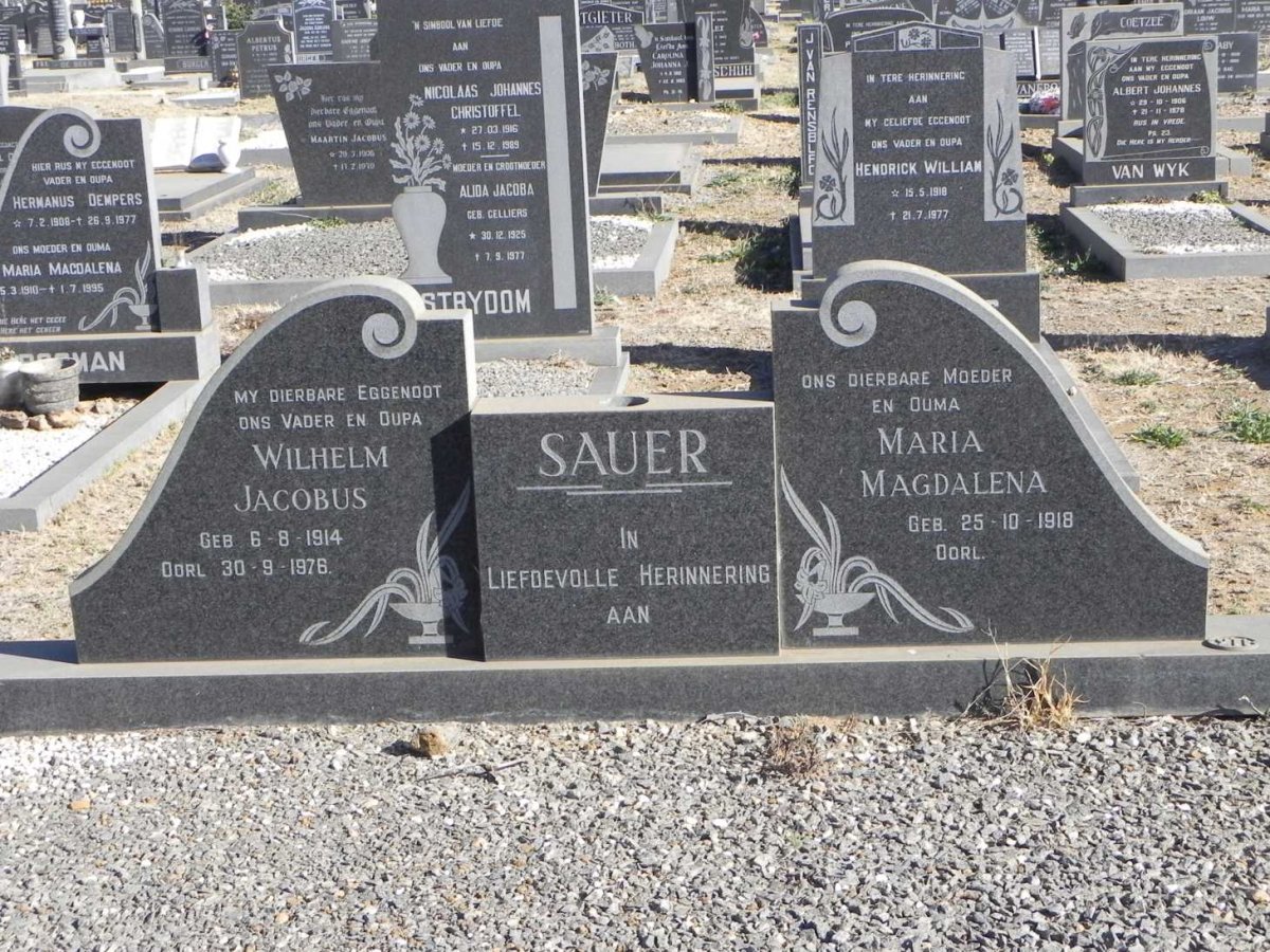 SAUER Wilhelm Jacobus 1914-1976 &amp; Maria Magdalena 1918-