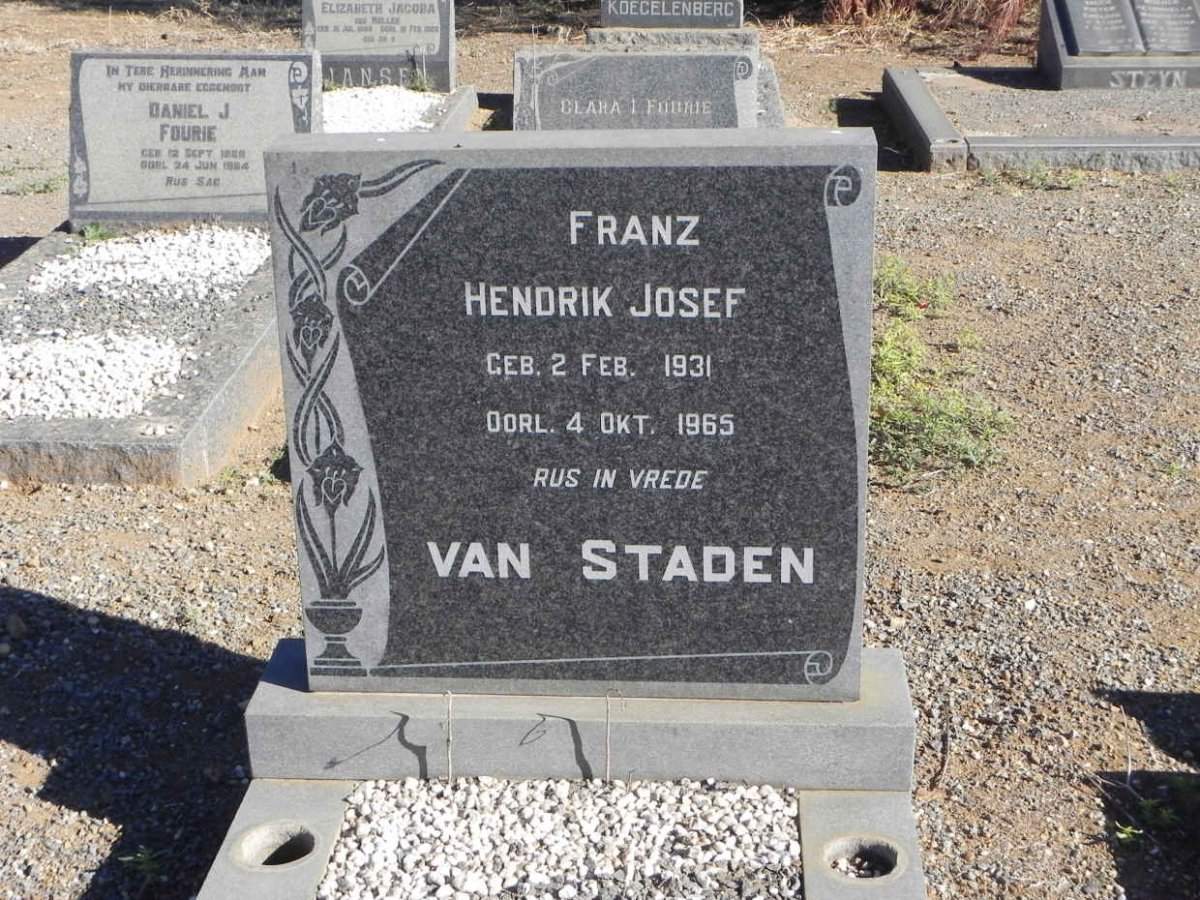 STADEN Franz Hendrik Josef, van 1931-1965