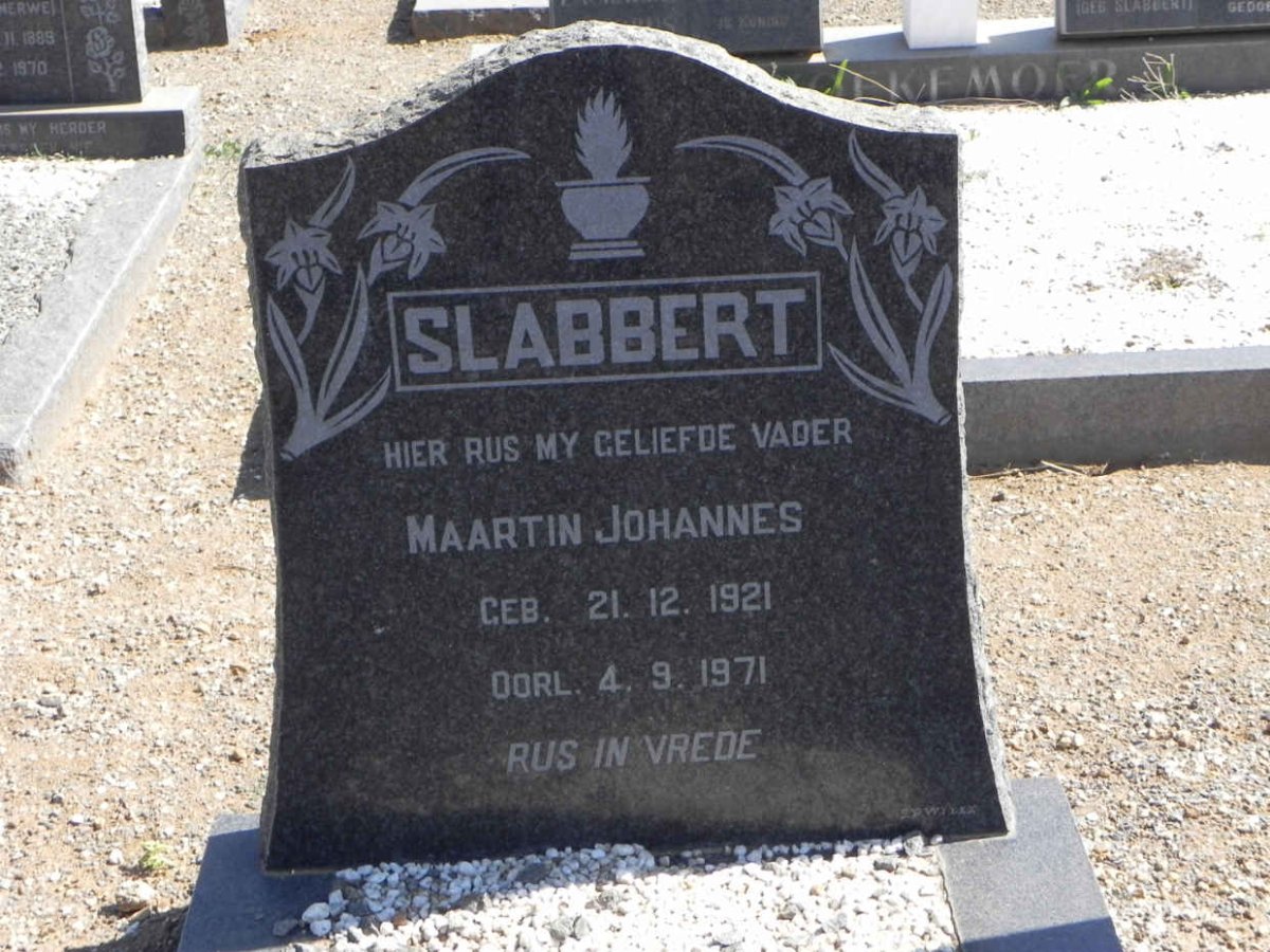 SLABBERT Maartin Johannes 1921-1971