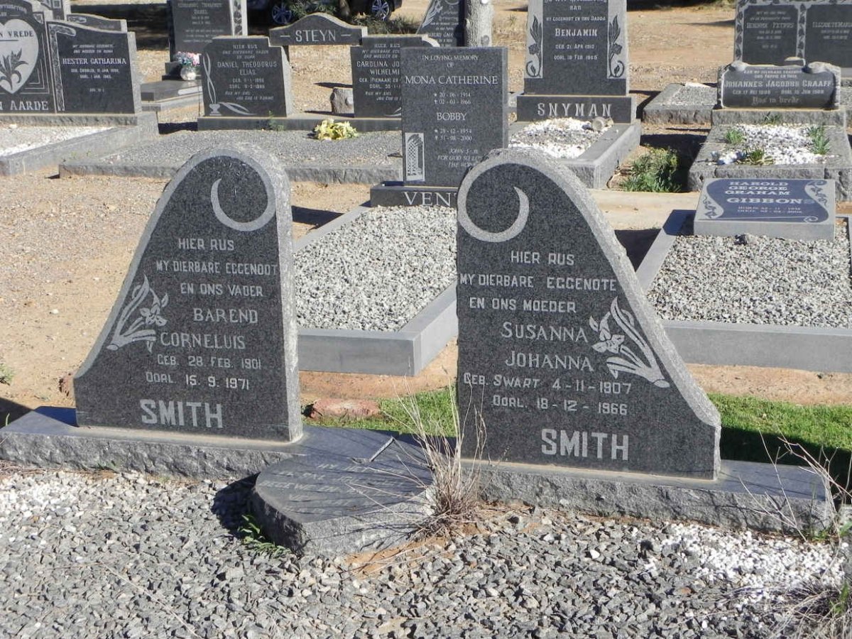 SMITH Barend Corneluis 1901-1971 &amp; Susanna Johanna SWART 1907-1966