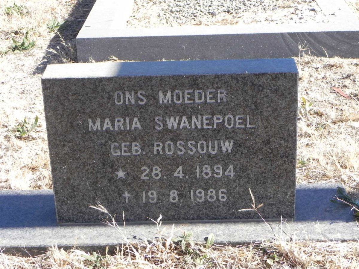 SWANEPOEL Maria nee ROSSOUW 1894-1986