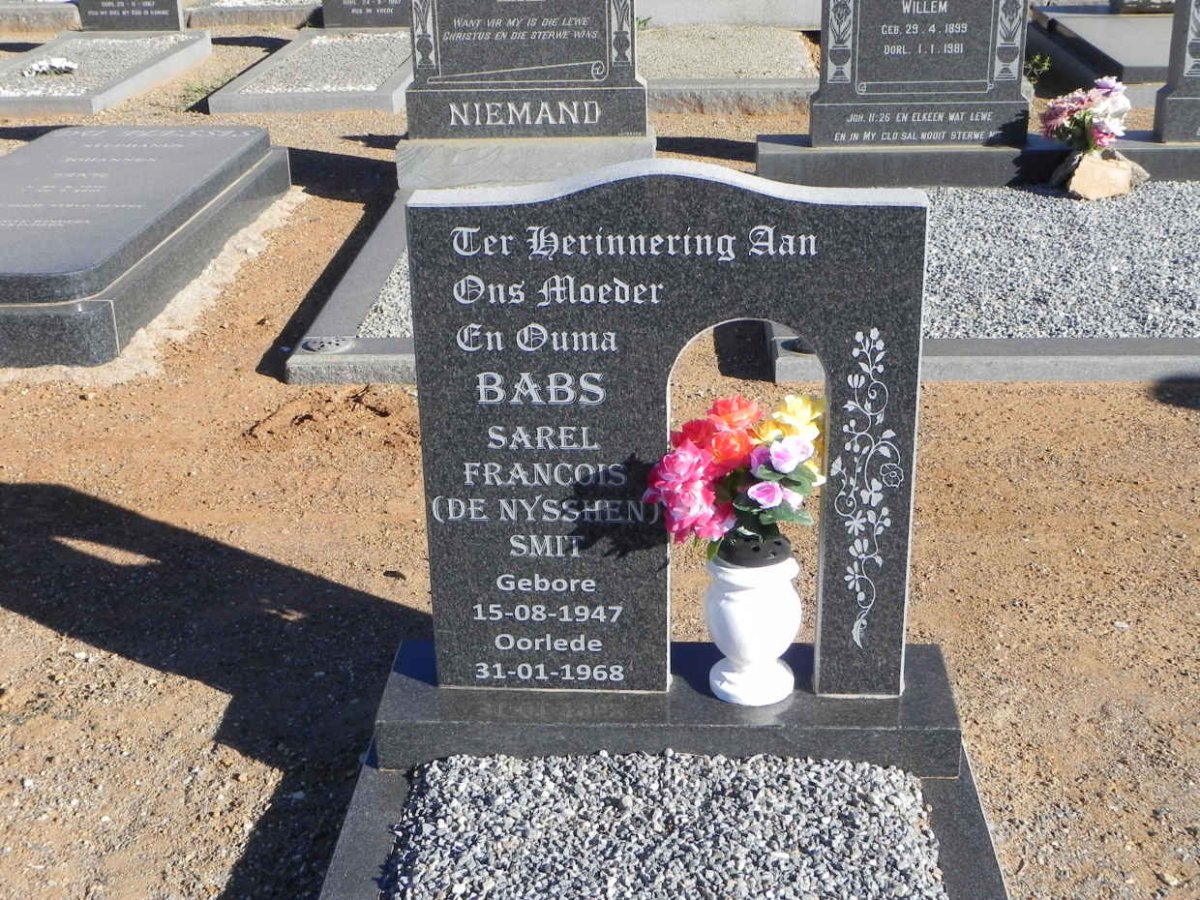 SMIT Sarel Francois nee DE NYSSHEN 1947-1968