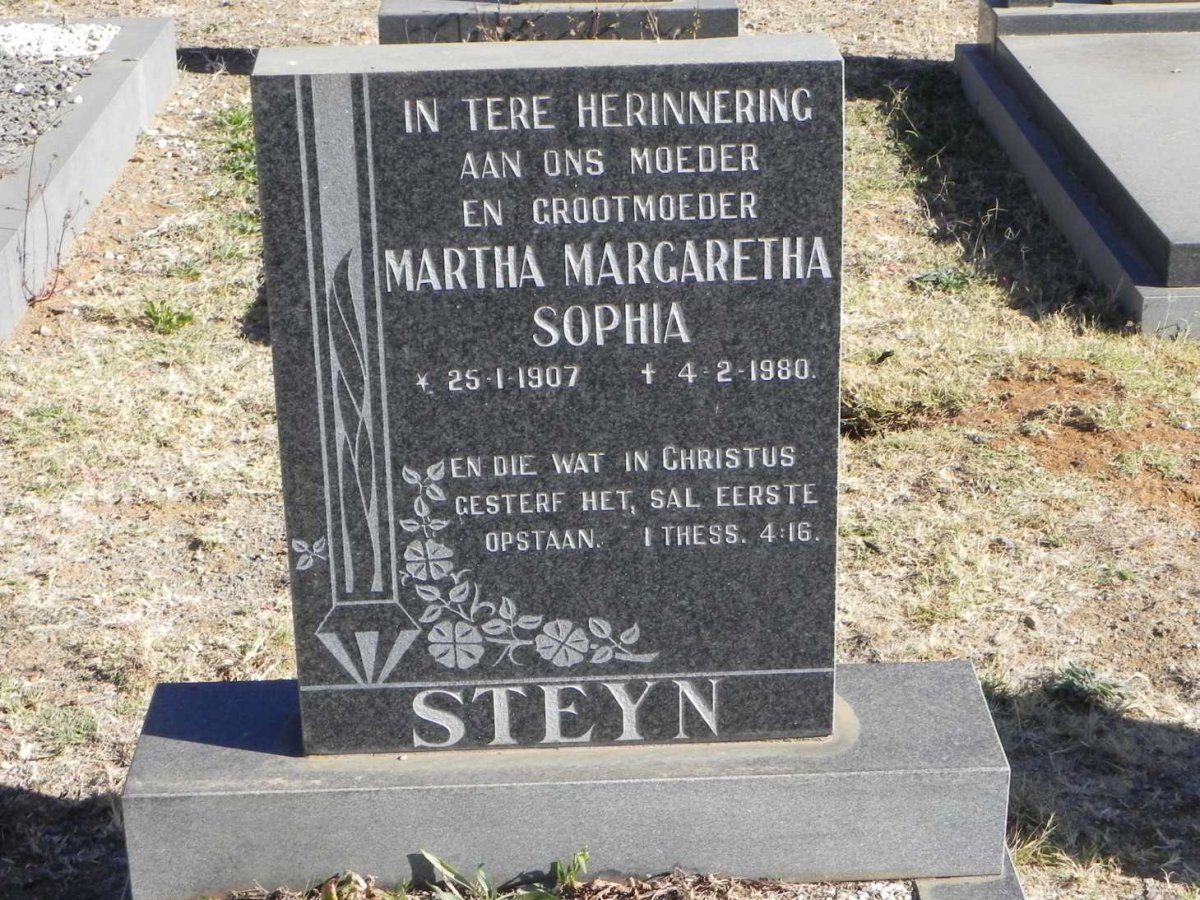 STEYN Martha Margaretha Sophia 1907-1980
