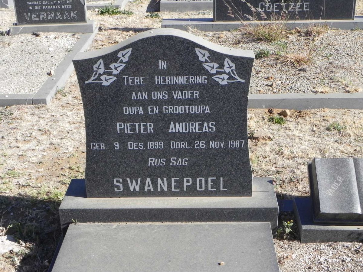 SWANEPOEL Pieter Andreas 1899-1987