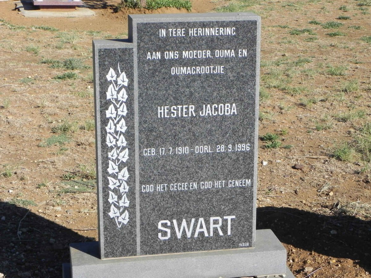 SWART Hester Jacoba 1910-1996