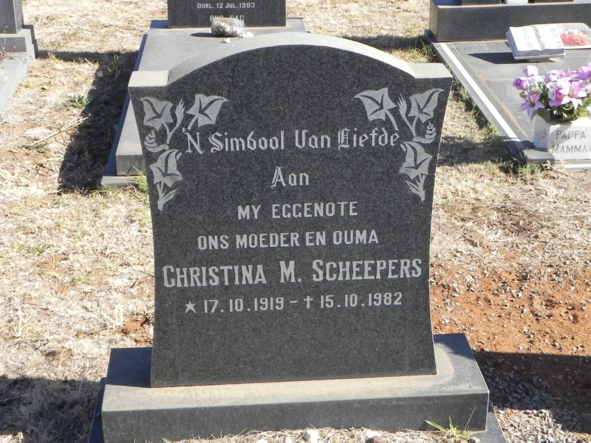 SCHEEPERS Christina M. 1919-1982