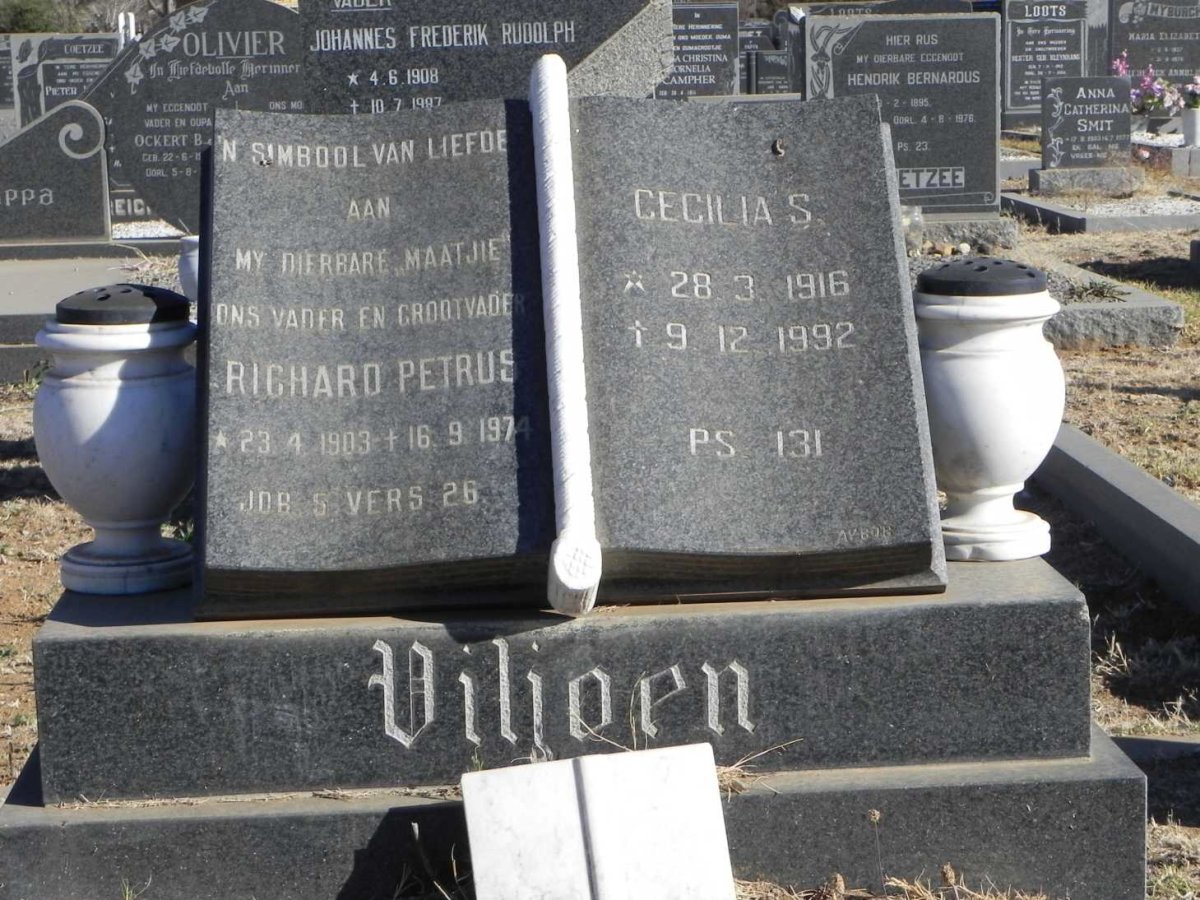 VILJOEN Richard Petrus 1903-1974 &amp; Cecilia S. 1916-1992
