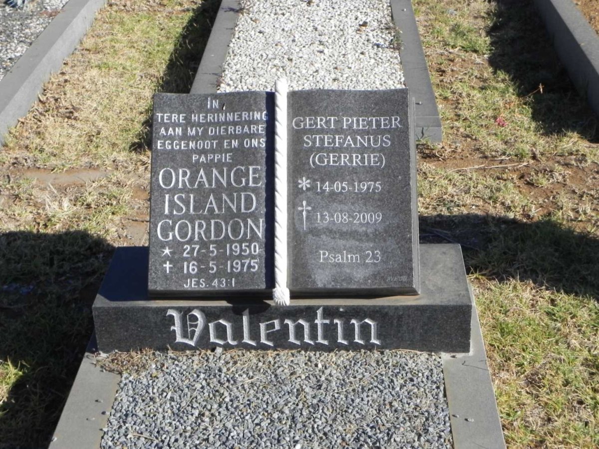 VALENTIN Orange Island Gordon 1950-1975 :: VALENTIN Gert Pieter Stefanus 1975-2009