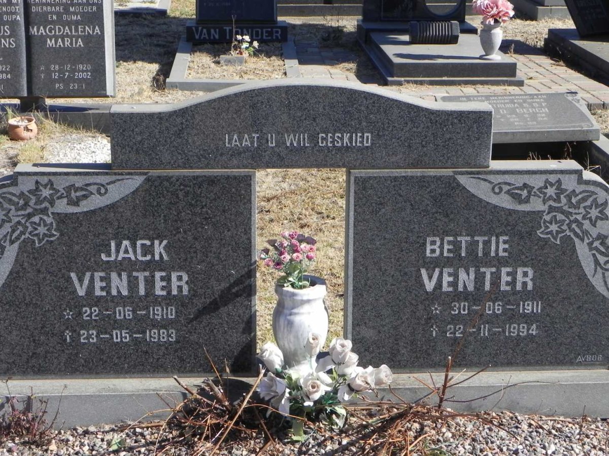 VENTER Jack 1910-1983 &amp; Bettie 1911-1994
