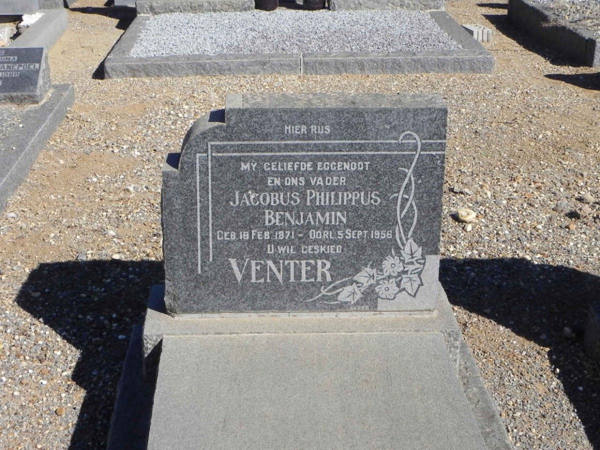 VENTER Jacobus Philippus Benjamin 1871-1956
