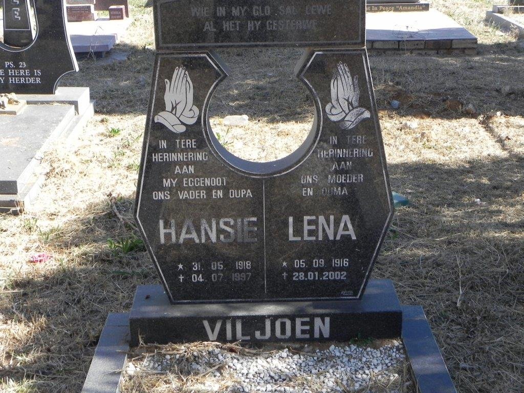VILJOEN Hansie 1918-1997 &amp; Lena 1916-2002