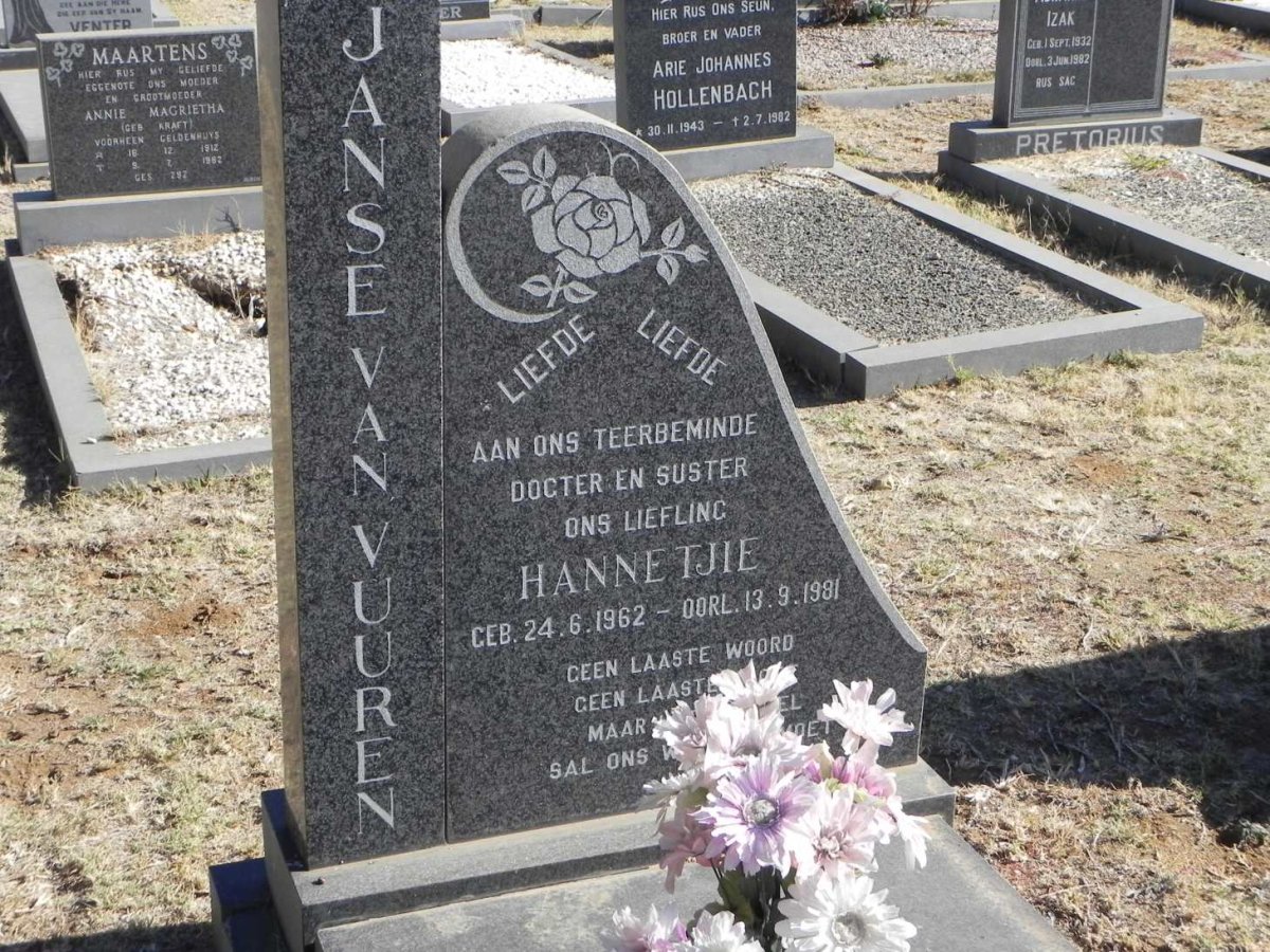 VUUREN Hannetjie, Janse van 1962-1981