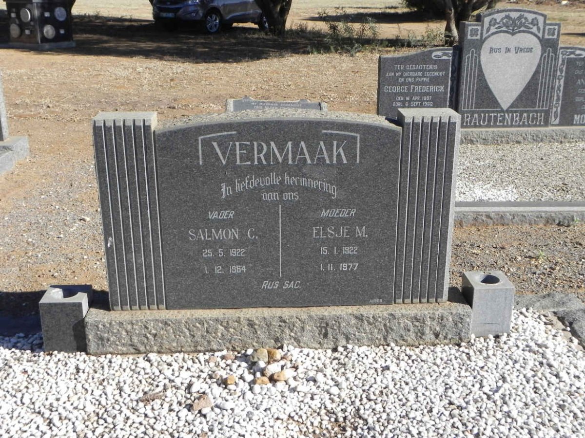 VERMAAK Salmon C. 1922-1964 &amp; Elsje M. 1922-1977