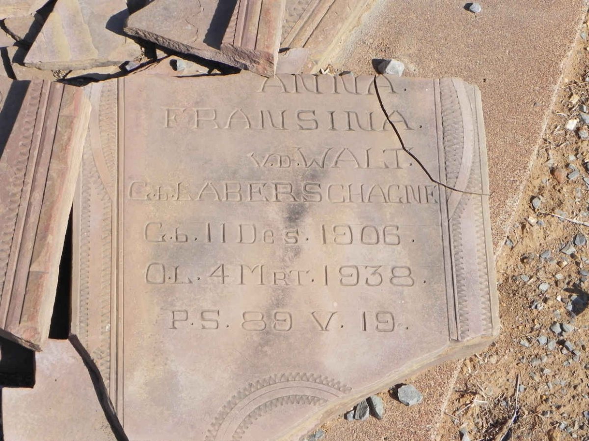 WALT Anna Fransina, v.d. nee LABERSCHAGNE 1906-1938