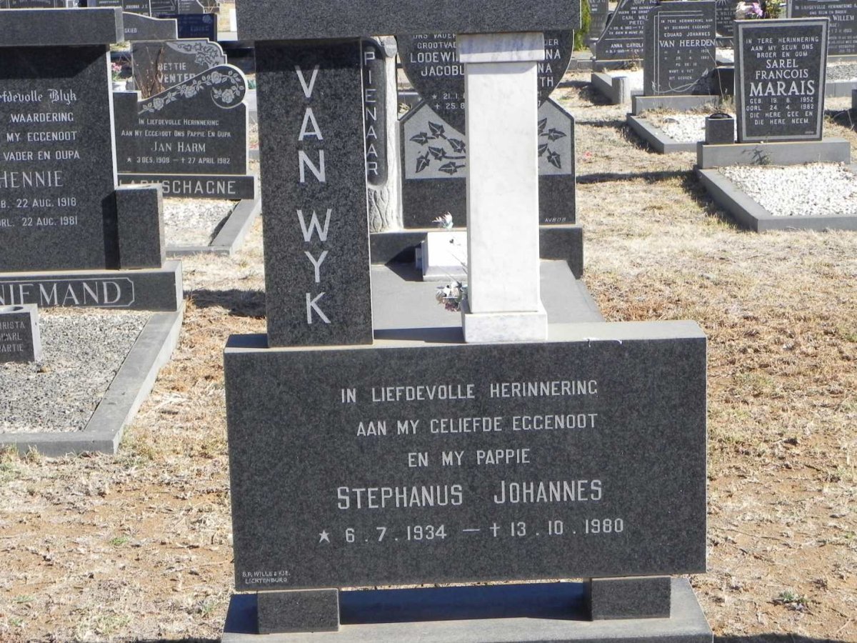 WYK Stephanus Johannes, van 1934-1980