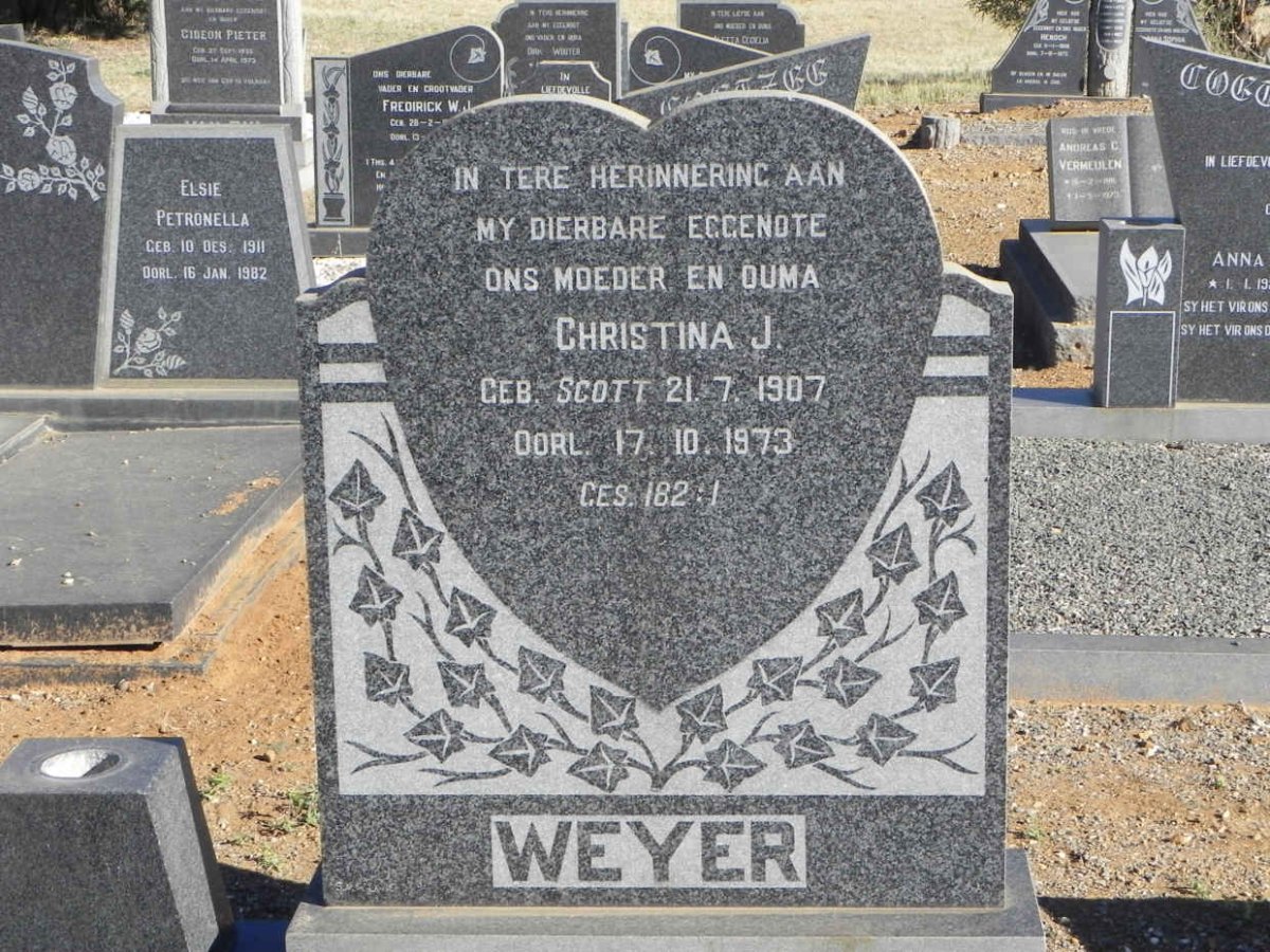 WEYER Christina J. nee SCOTT 1907-1973