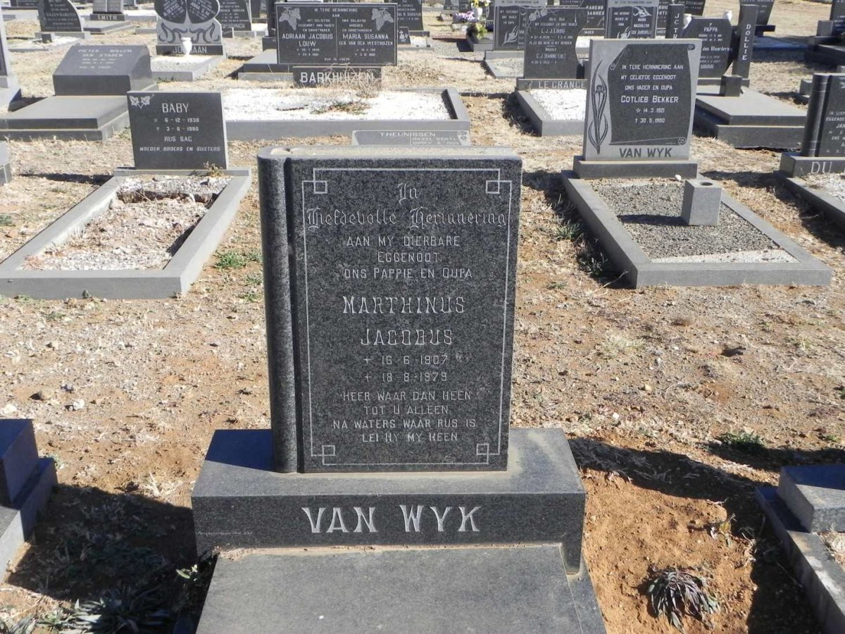 WYK Marthinus Jacobus, van 1907-1979