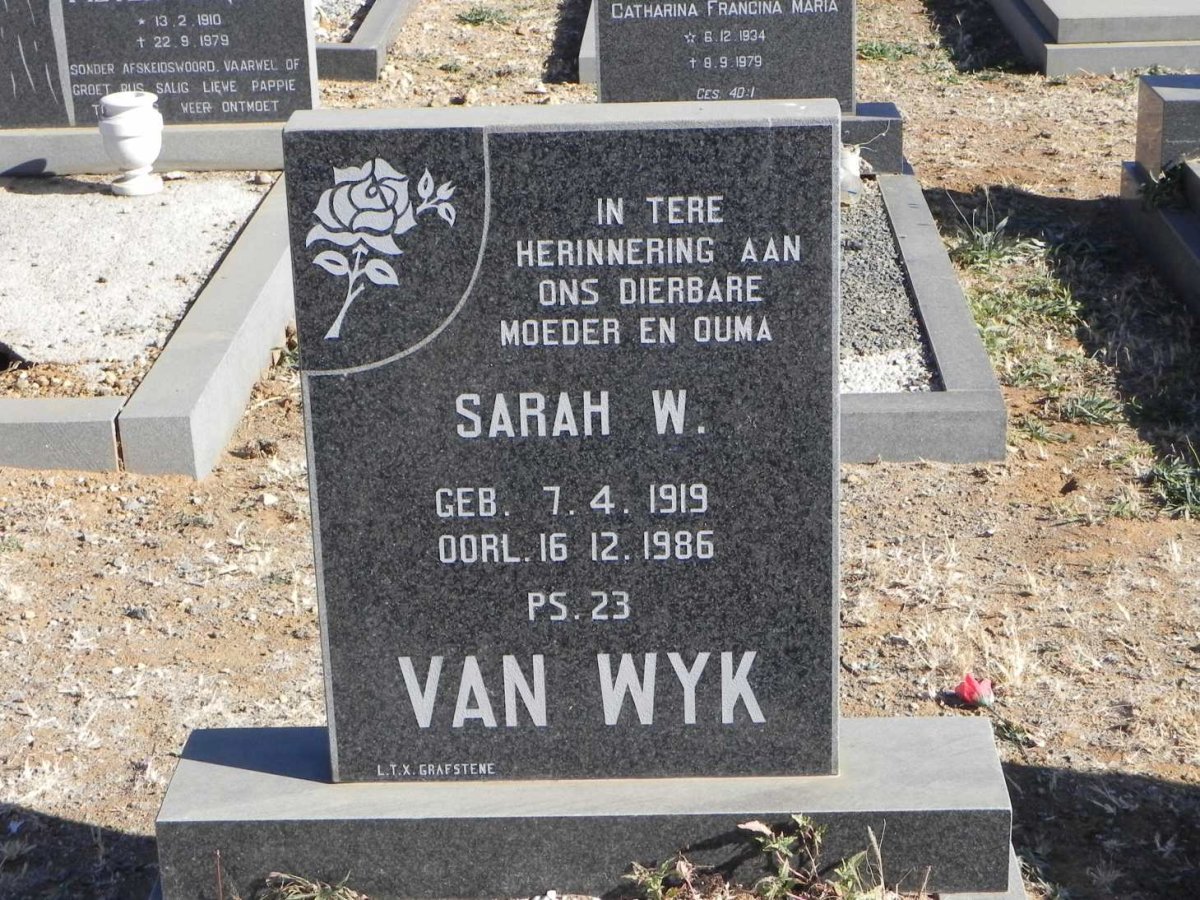 WYK Sarah W., van 1919-1986