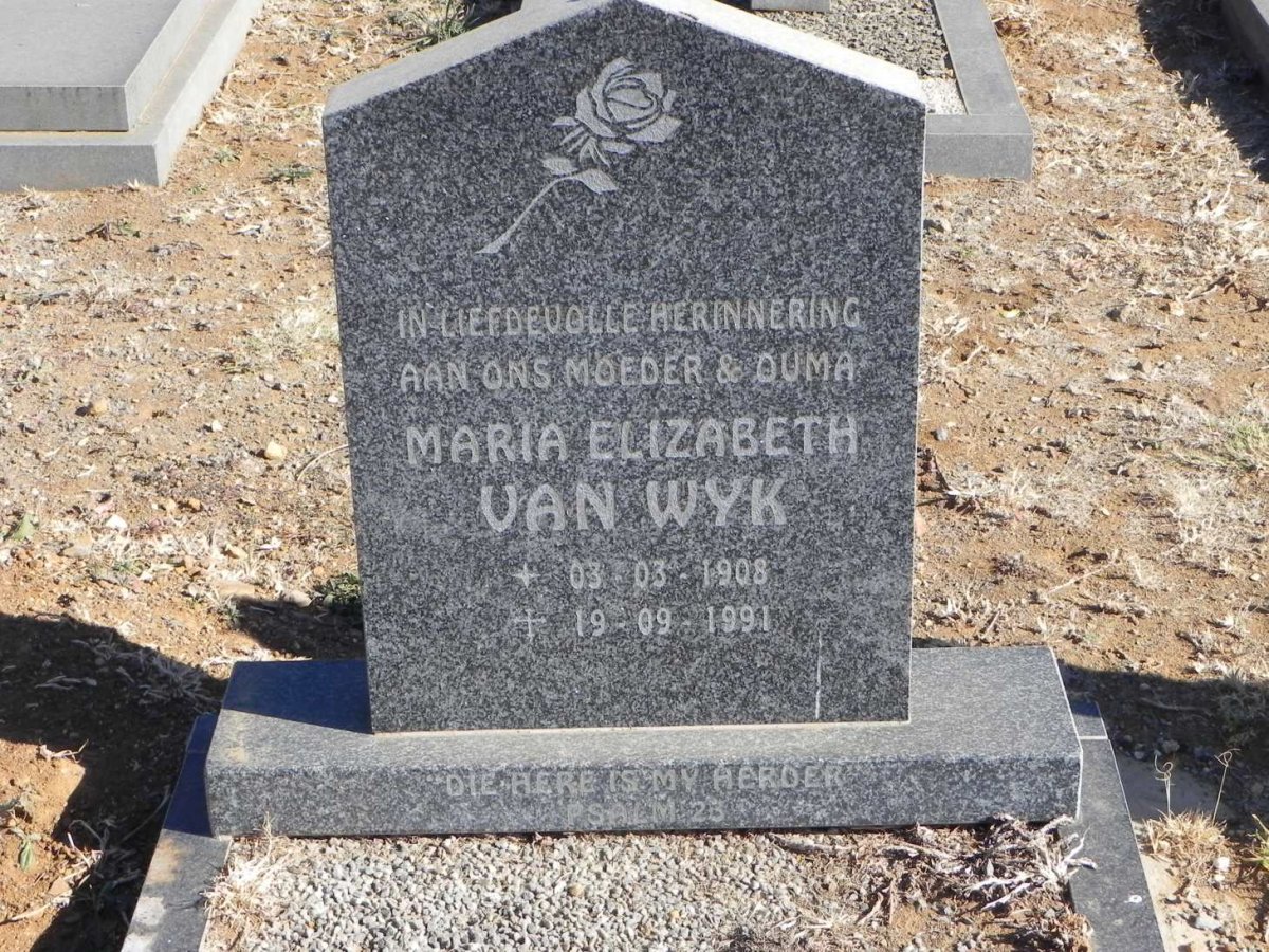 WYK Maria Elizabeth, van 1908-1991