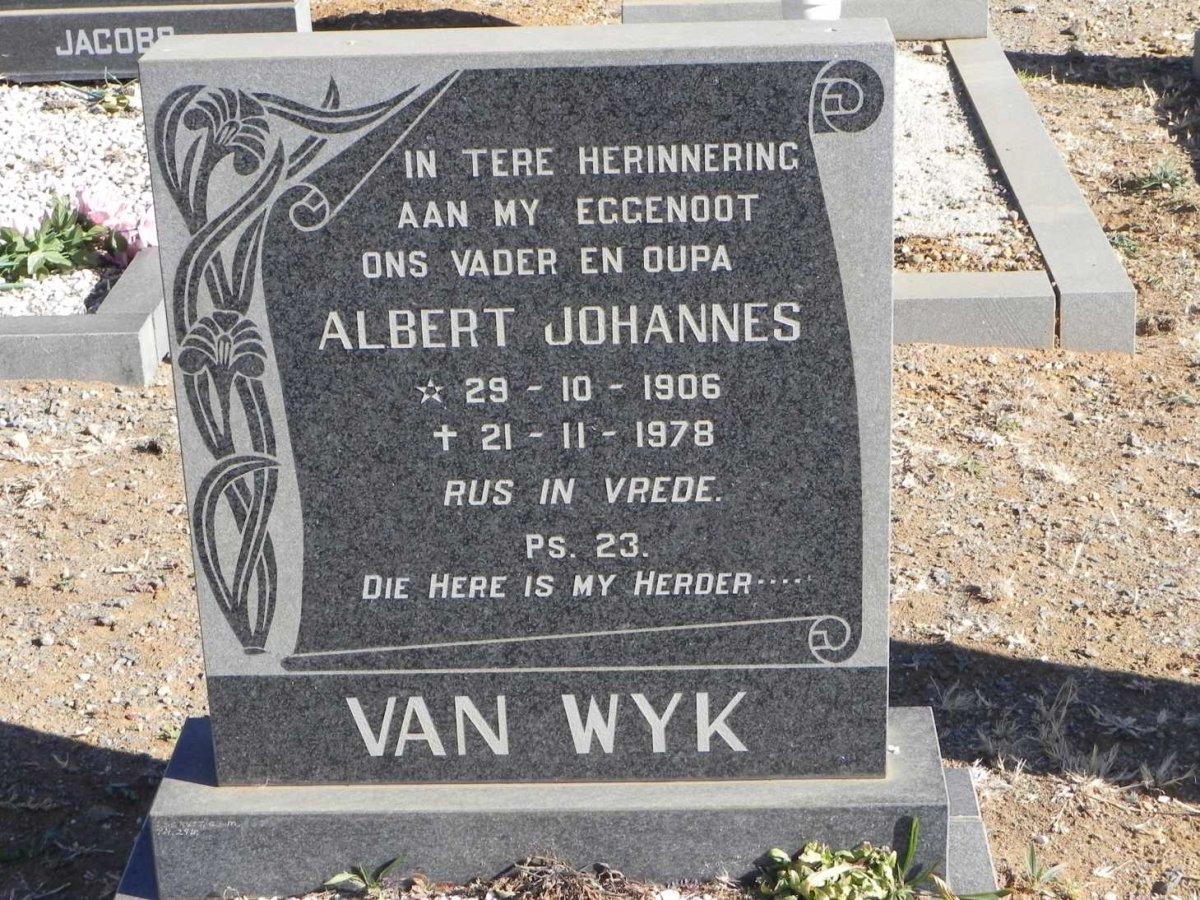 WYK Albert Johannes, van 1906-1978