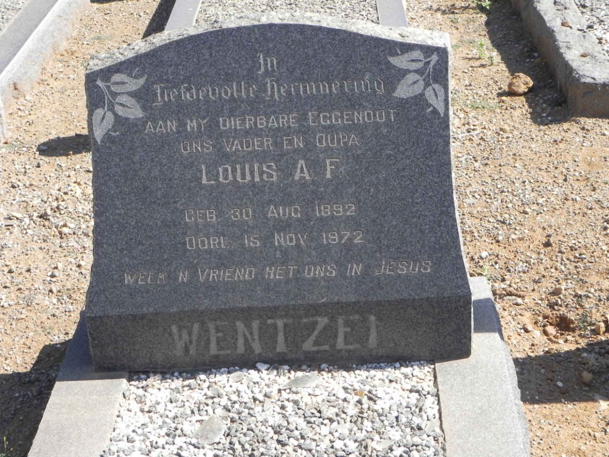 WENTZEL Louis A.F. 1892-1972