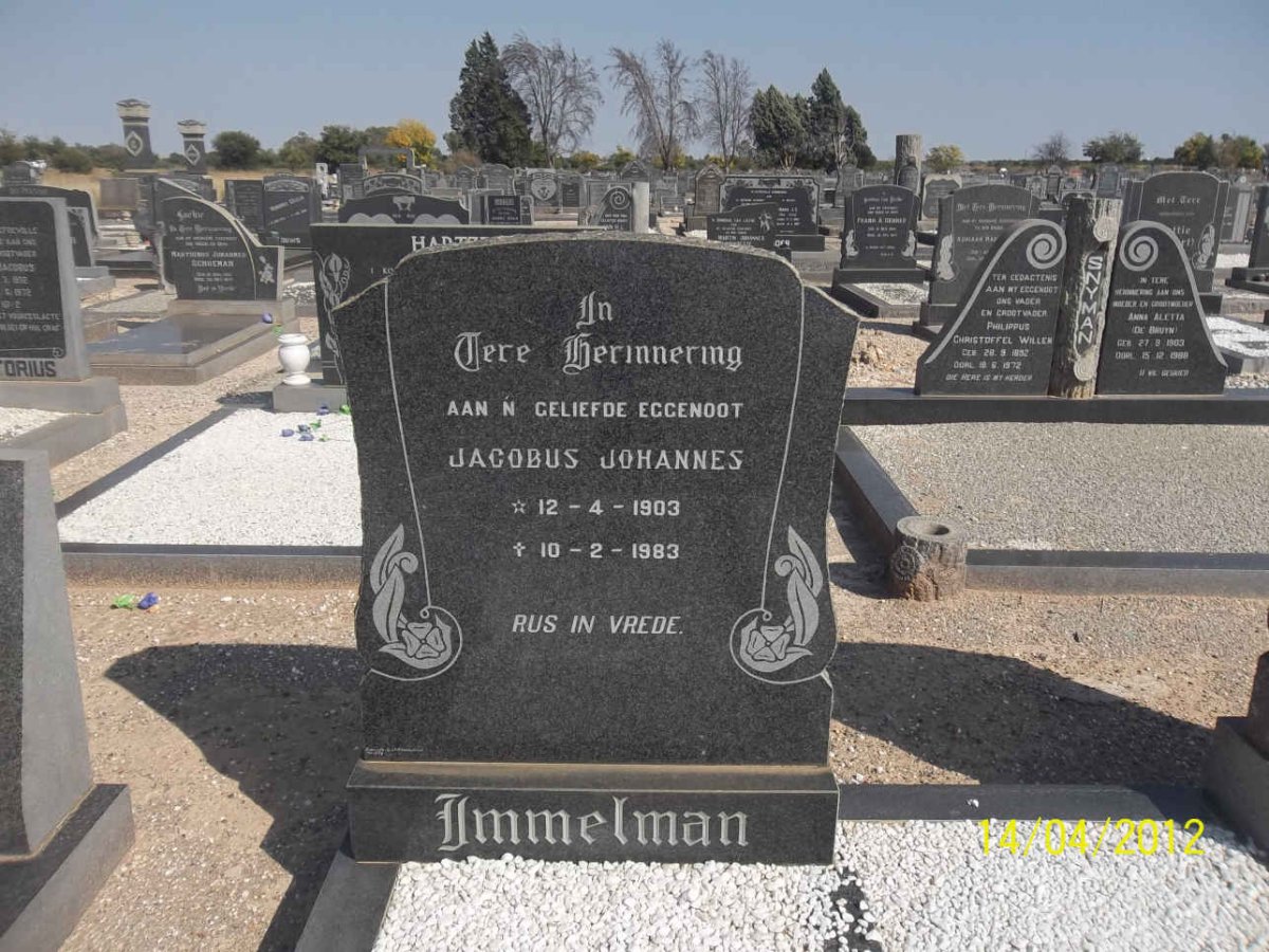 IMMELMAN Jacobus Johannes 1903-1983