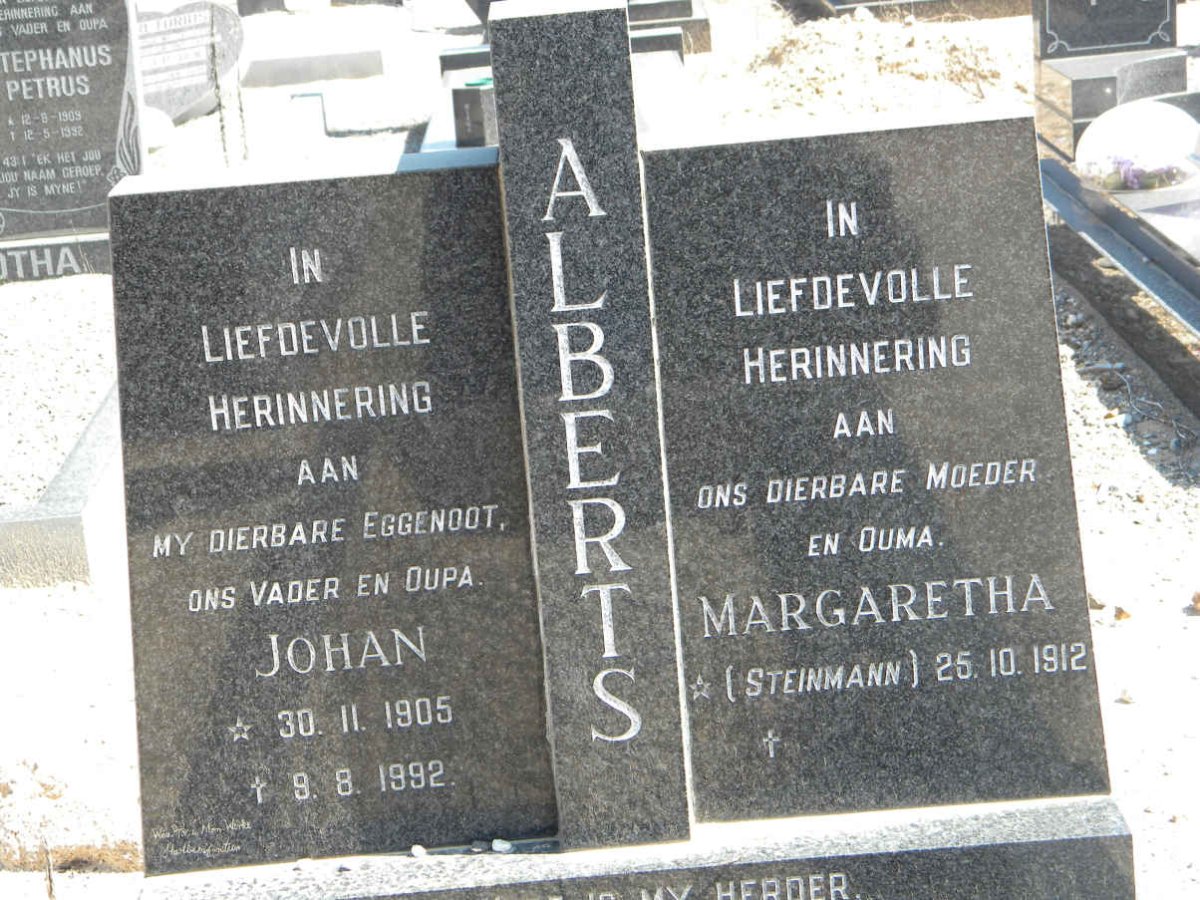 ALBERTS Johan 1905-1992 &amp; Margaretha STEINMANN 1912-