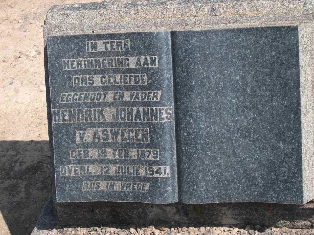 ASWEGEN Hendrik Johannes, v. 1879-1941