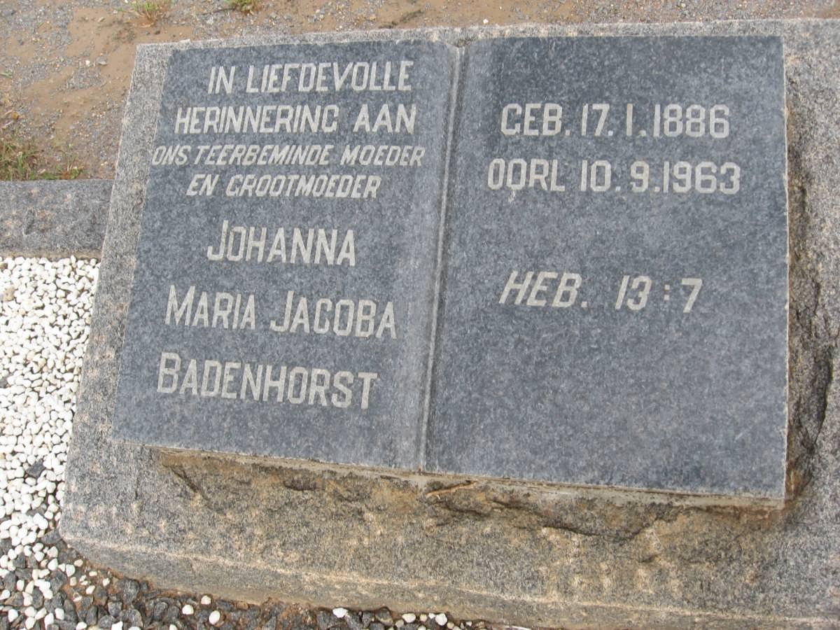 BADENHORST Johanna Maria Jacoba 1886-1963
