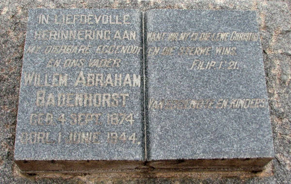 BADENHORST Willem Abraham 1874-1944 &amp; Johanna Maria Jacoba 1886-1963