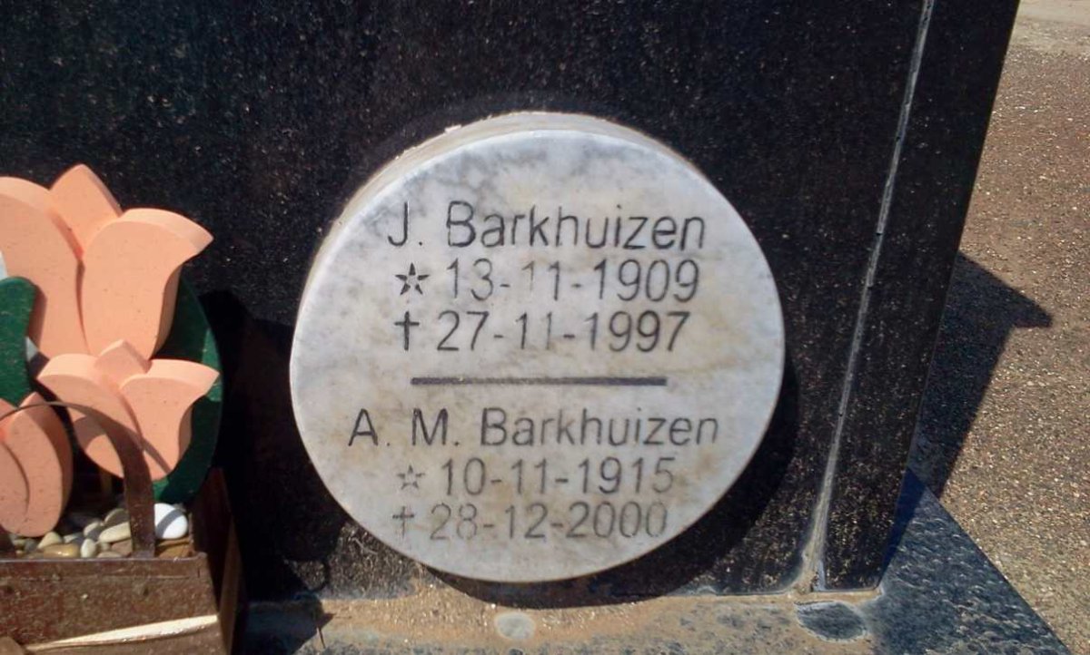 BARKHUIZEN J. 1909-1997 &amp; A.M. 1915-2000
