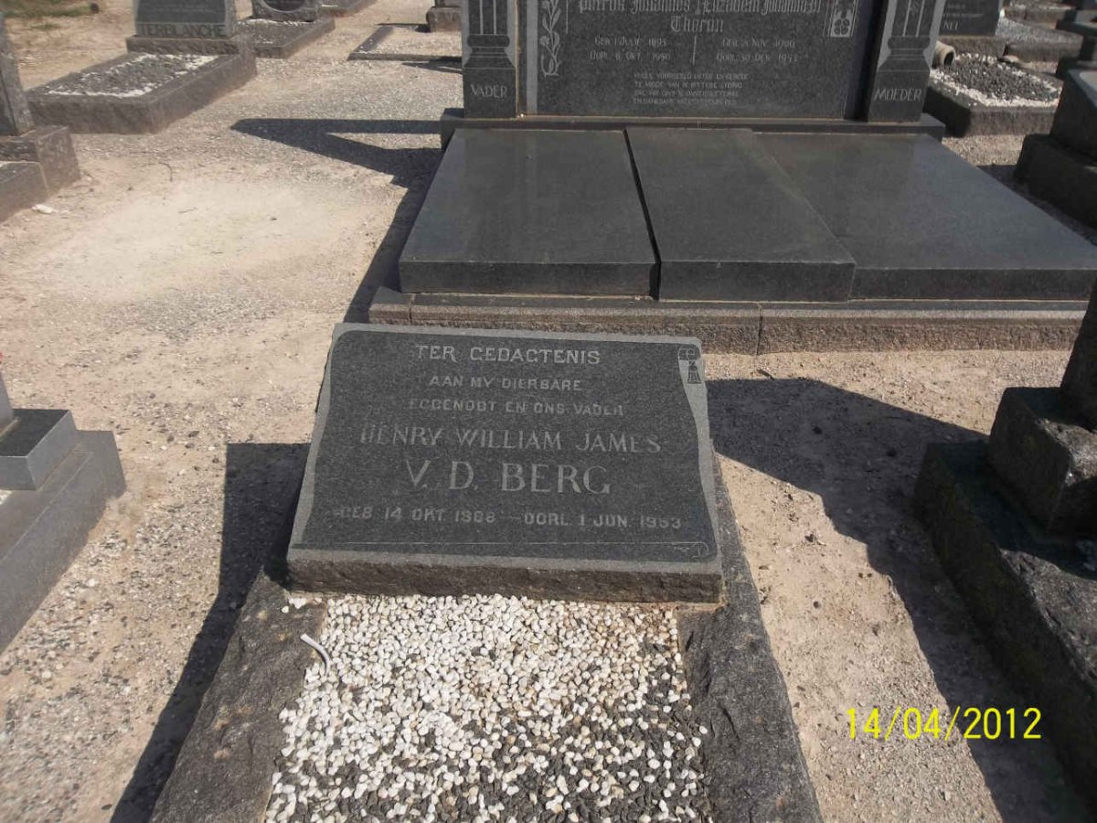 BERG Henry William James, v.d. 18?8-1953