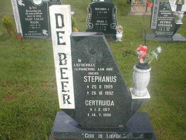 BEER Stephanus, de 1909-1992 &amp; Gertruida 1917-1996