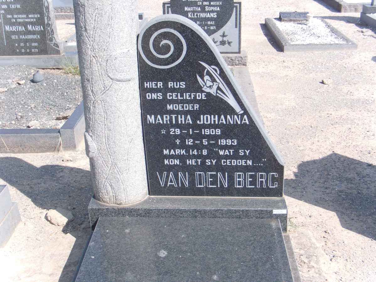 BERG Martha Johanna, van den 1909-1993