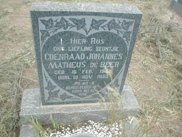 BEER Coenraad Johannes Matheus, de -1950