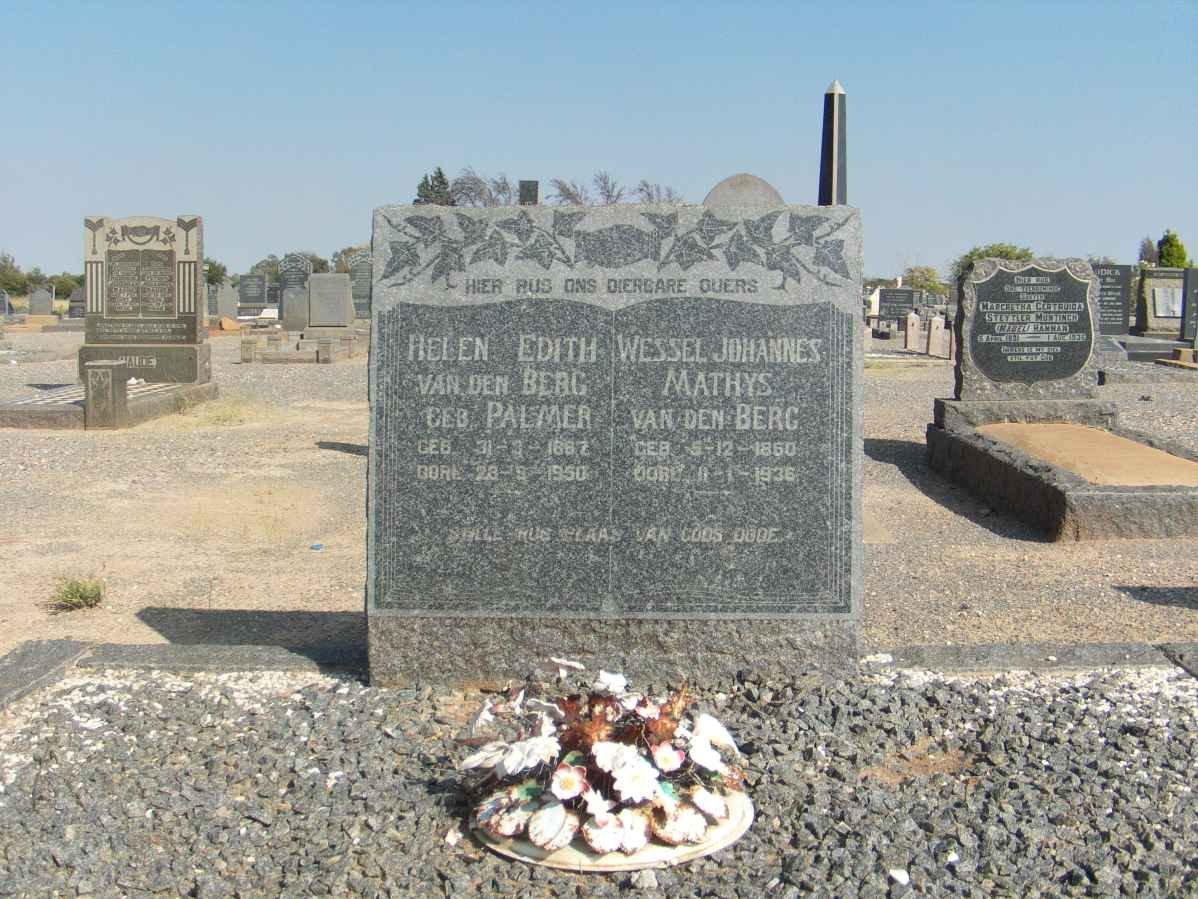 BERG Wessel Johannes Mathys, van den 1850-1936 &amp; Helen Edith PALMER 1867-1950