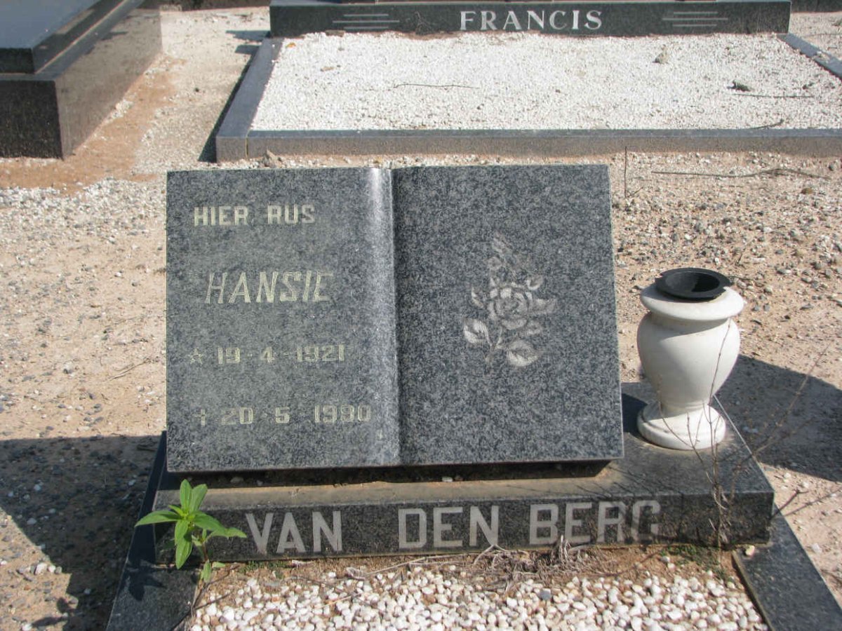 BERG Hansie, van den 1921-1980