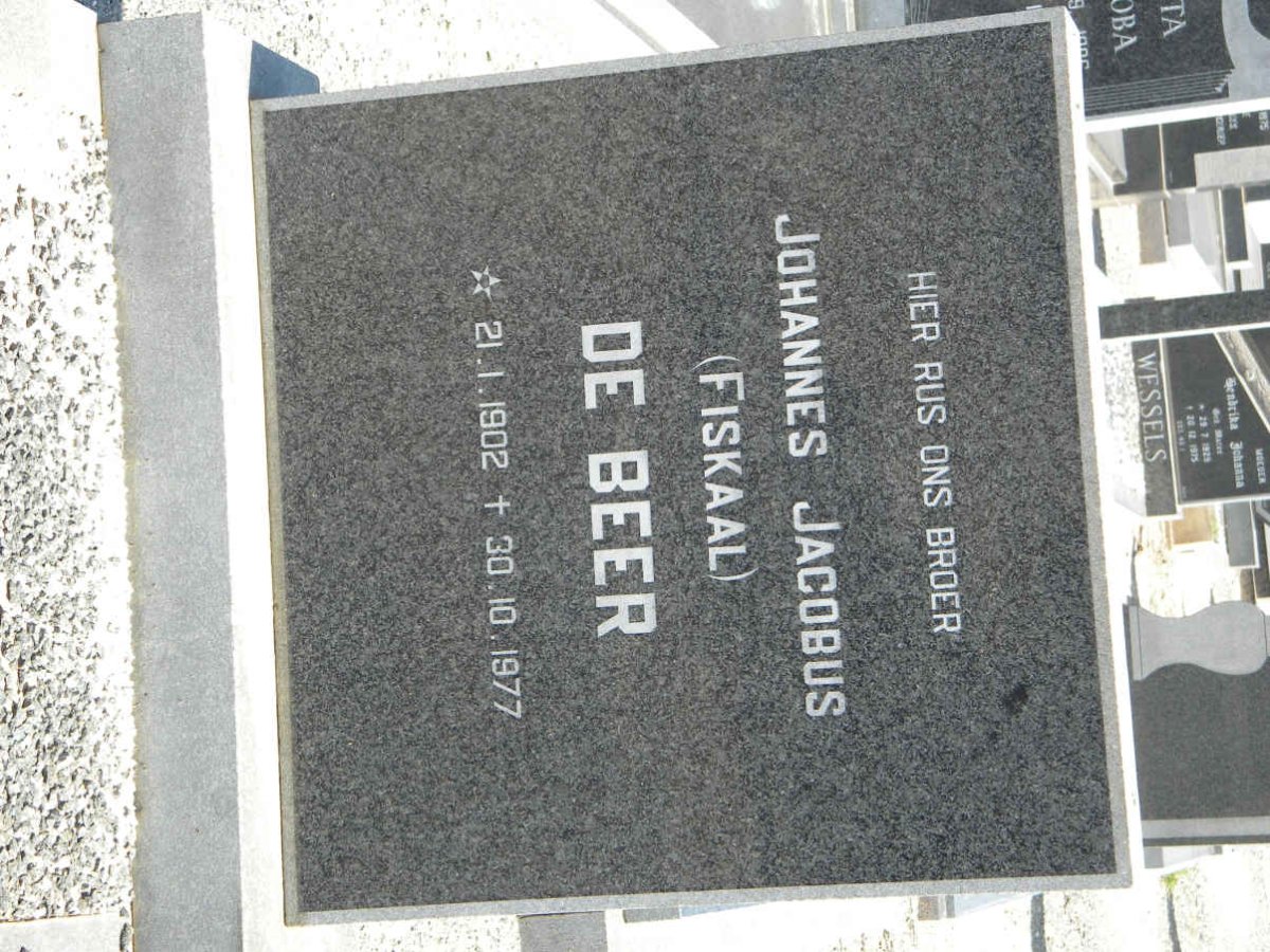 BEER Johannes Jacobus, de 1902-1977
