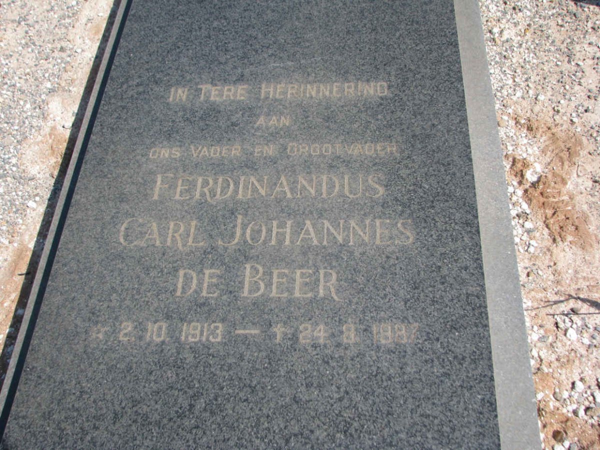 BEER Ferdinandus Carl Johannes, de 1913-1987