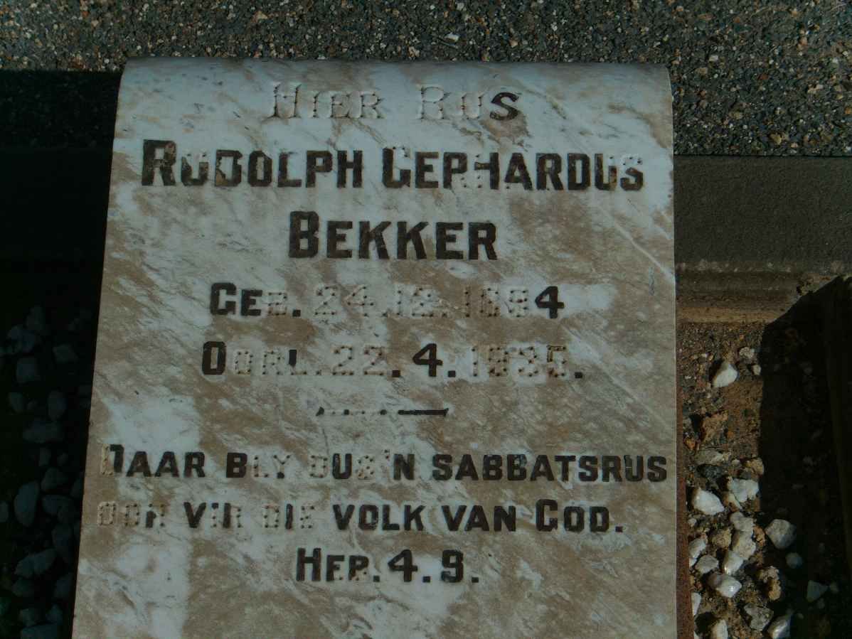 BEKKER Rudolph Gerhardus 1894-1935