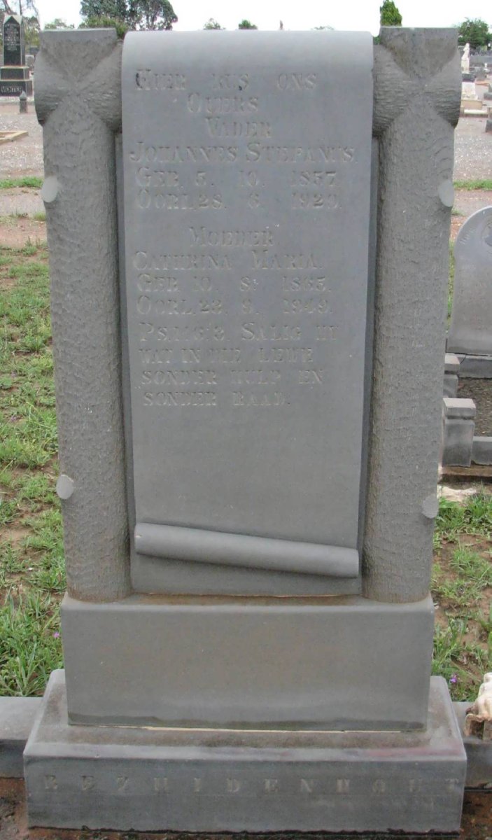 BEZUIDENHOUT Johannes Stephanus 1857-1929 &amp; Cathrina Maria 1865-1949