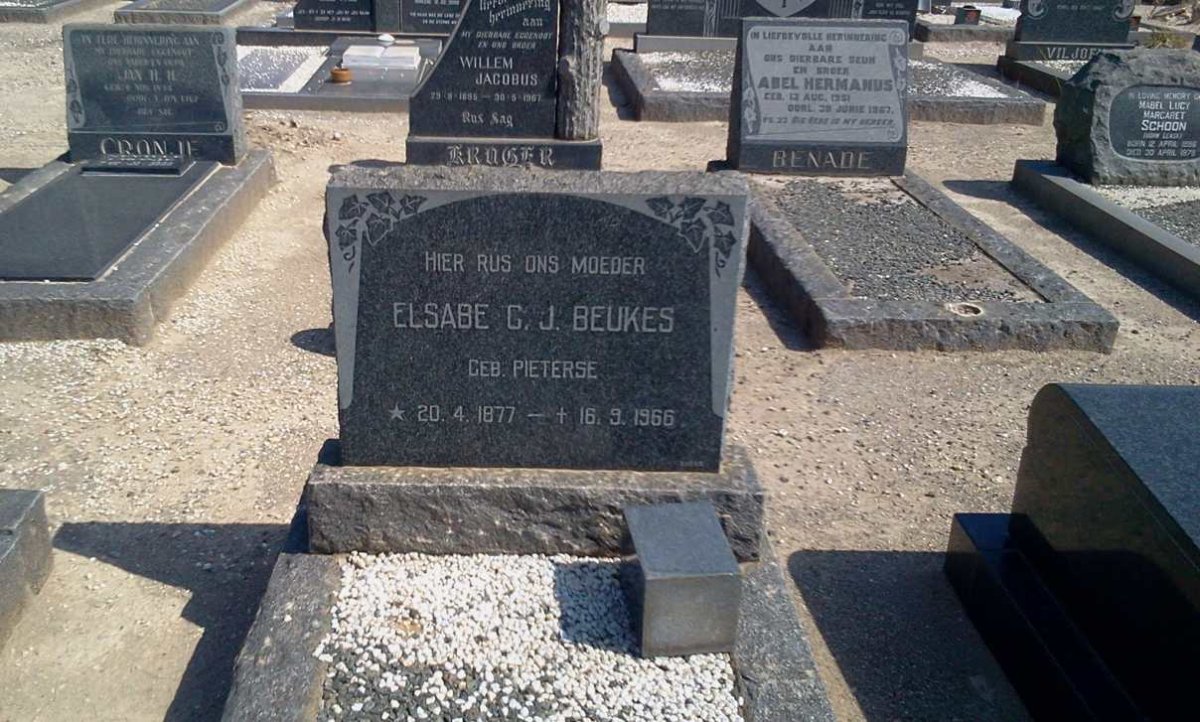 BEUKES Elsabe C.J. nee PIETERSE 1877-1966