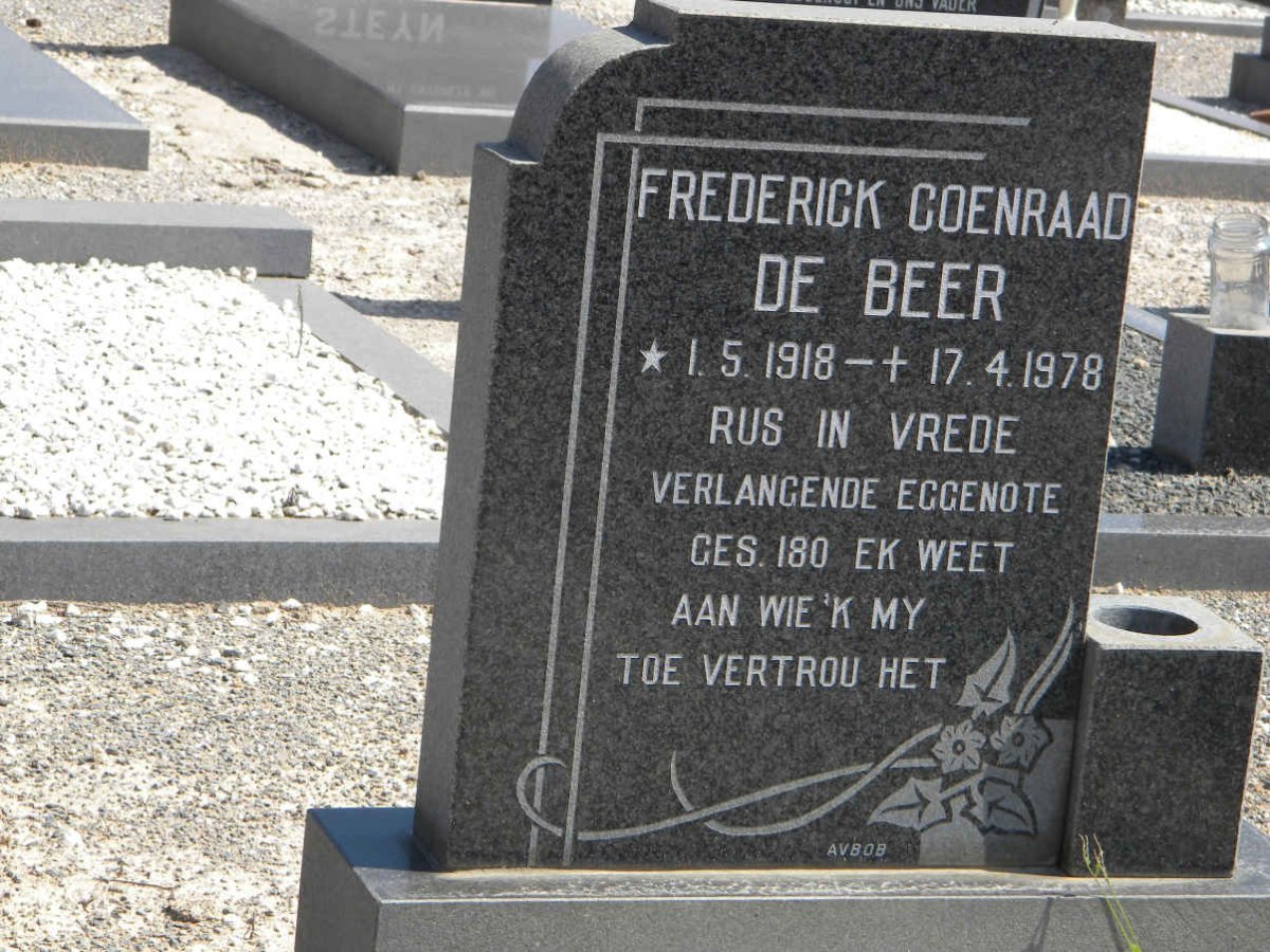 BEER Frederick Coenraad, de 1918-1978